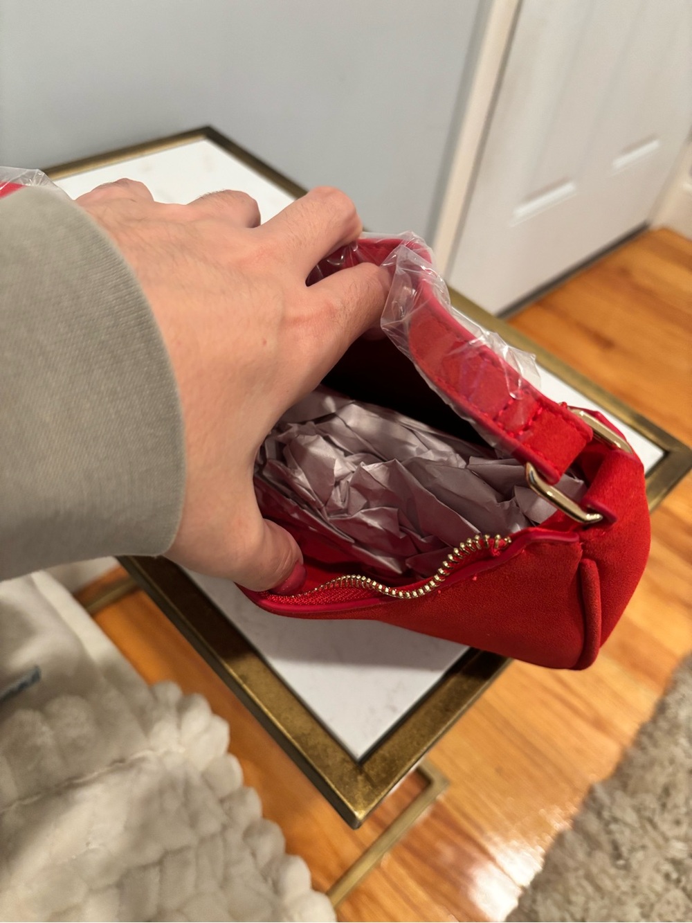 Valentino Orlandi Red Shoulder Wristlet Bag